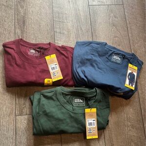 Eddie Bauer Men's Long Sleeve Tees - Burgundy, Navy, Forest Green